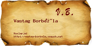 Vastag Borbála névjegykártya